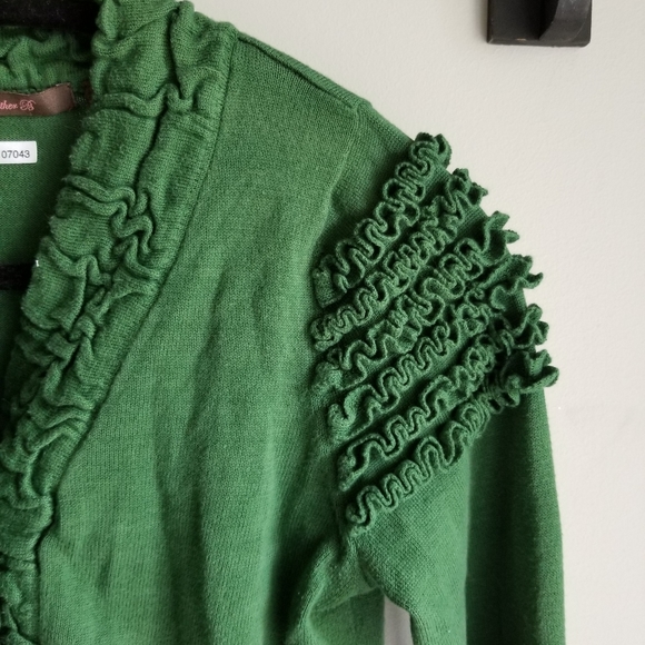 🧥HEATHER B.  EMERALD GREEN CARDIGAN - Picture 9 of 10